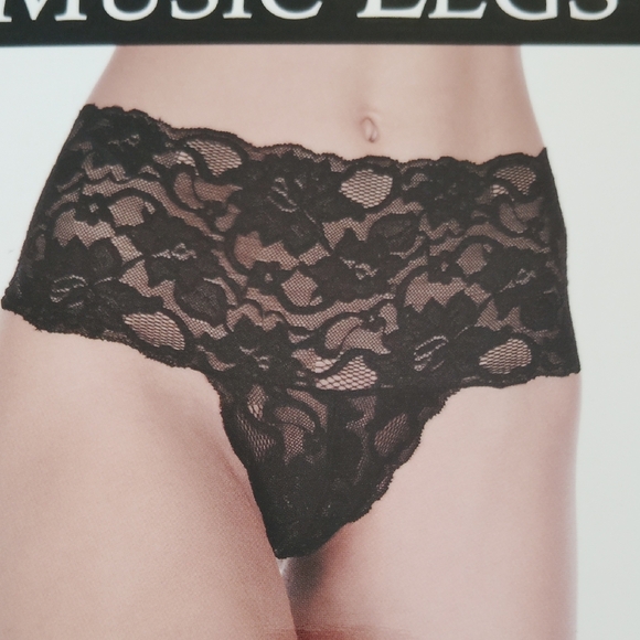 Music Legs Sheer Black Lace Panty - Picture 1 of 2